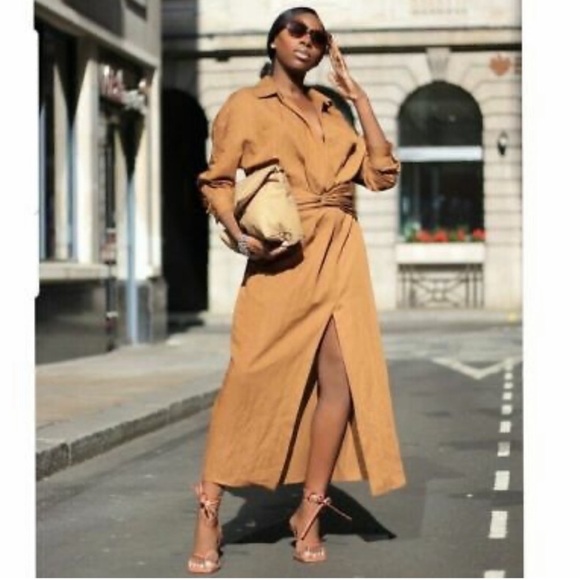 LONG DRAPED DRESS - Picture 2 of 9